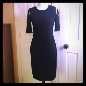 Bailey 44 Black Cold Shoulder Short Sleeve Dress